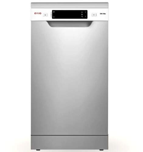 Lavavajillas Evvo D3 Slim  - 10 Servicios, 45 cm, 8 programas, Clase E, 3&ordf; bandeja cubiertos, Inox