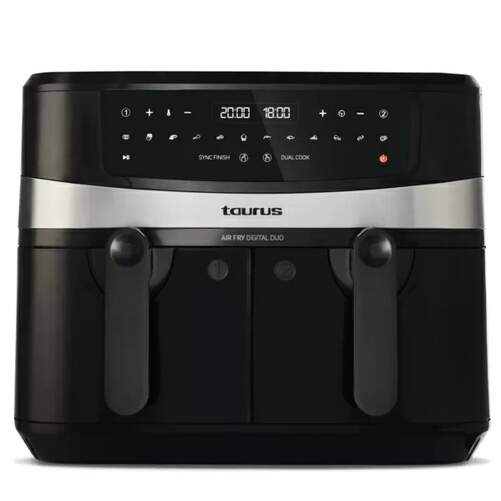 Freidora Aire Taurus Air Fry Digital Duo - 2600W, 9 Litros (2x 4.5L), 12 Programas, 14 Funciones