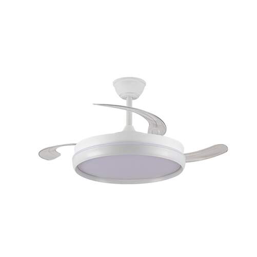 Ventilador Techo CristalRecord Charly Evo - 72 W, Retráctiles, Temporizador, Mando, Blanco