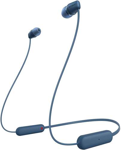Auriculares Sony WIC100L Azul - Batería 25 Horas, Carga Rápida, DSEE, IPX4, Asistente Voz