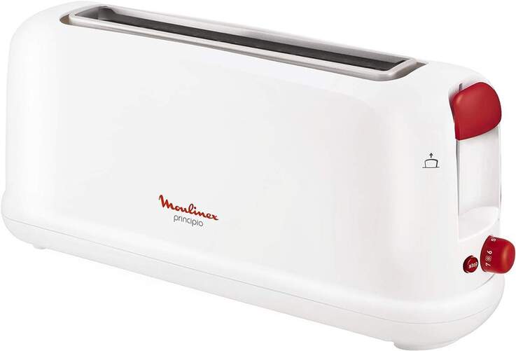 Tostador Moulinex LS16011 - 1000W, 1 Ranura, 7 Niveles, Descongelación, Blanco