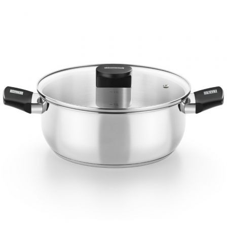Cacerola Monix Elite - 18 cm, Con Tapa, Vidrio, Inox