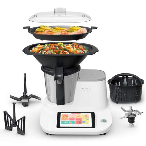 Robot cocina Moulinex Click & Cook HF50 - 32 Funciones, Accesorios, Bol 3.6 Litros
