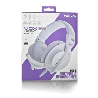 AURICULARES NGS VOX 805 CON CABLE USB C BLANCO