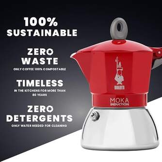 CAFET. ITALIANA BIALETTI NEW MOKA INDUCTION RED 6T