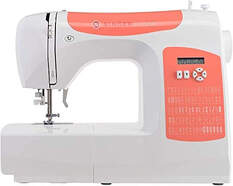 Máquina de coser Singer C5205 - 80 puntadas, Ojal Paso 1, 4,5 x 6 mm puntada, blanco y salmón