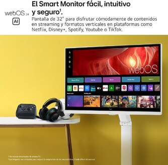 MONITOR LG 32%%%quot; 32U721SAW W SWING 4K MANDO SOPORTE