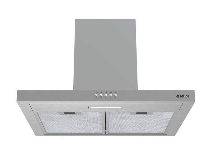 Campana Decorativa Artica ALINE60BI - 60 cm, 400 m3/h, Luz LED, 3 Velocidades, Clase B, Inox