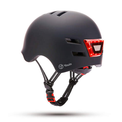 Casco Youin MA1010 Talla L Negro - Luz Frontal y Trasera, Homologado