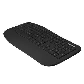 TECLADO PHOENIX K201 ERGONOMICO INALAMBRICO NEGRO
