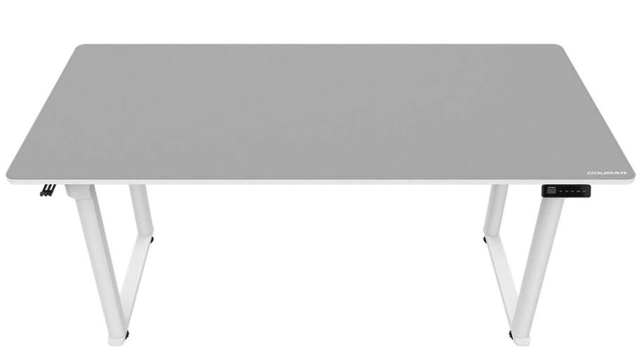 Escritorio el&eacute;ctrico Cougar E-Grav 160 - 160x75cm, ajuste altura motorizado, mousepad, blanco