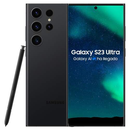 Samsung Galaxy S23 Ultra 8/256GB Negro - 6.8" QHD+ 120Hz, Snapdragon 8, 200+10+10+12Mpx, 5000mAh 45W