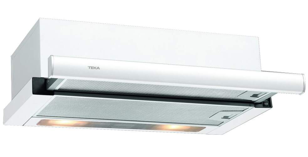 Campana extensible Teka TL6310W - 60cm, 332 m3/h, Doble Turbina, 2 Velocidades, Blanca