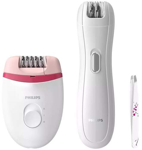 Depiladora Philips Satinelle Essential BRP506/00 - Con cable, 2 Velocidades, +Minidepiladora