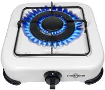 Hornillo de gas Vitrokitchen 152BB - 1 fuego, triple corona, gas butano, port&aacute;til, blanco