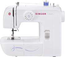 Maquina de coser Singer 1306 - 6 puntadas, el&eacute;ctrico, sector largo de puntada, blanco y morado