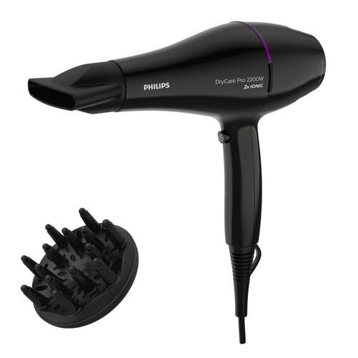 Secador Philips DryCare BHD274/00 - 2200W, ThermoProtect, Iónico, Concentrador, 6 Velocidades