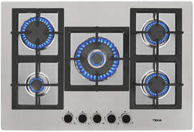 Placa Gas Teka EFX 70.1 5G AI AL DR CI 112610049 - 5 Zonas, 75 cm, Negro, Inox