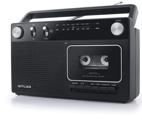 Radio Cassette Muse M-152RC - Pilas, Negro, Radio FM/MW