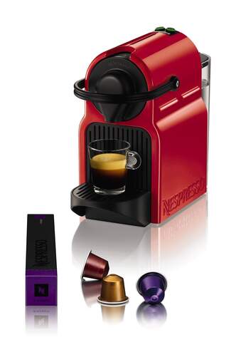 Cafetera Krups Inissia Roja XN100510 - Cápsulas Nespresso, 0.7L, 19 Bar, 1270W, ThermoBlock