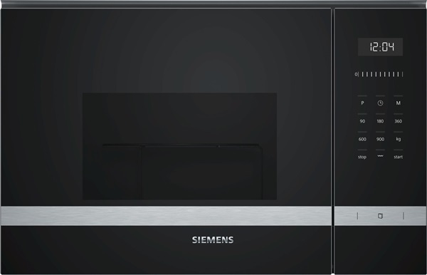 Microondas Integrable Siemens BE555LMS0 - 900W, 25L, Grill 1200W, TouchControl, 8 Funciones, Negro