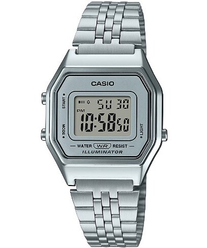 Reloj Casio Vintage Iconic LA680WEA-7EF - Plata, display digital, alarma y calendario