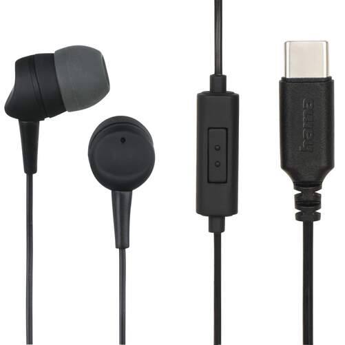 Auriculares Hama 00184192 IN SEA II - USB-C, 20-2000 Hz, 94 dBS, 32 Ohmios, Negro