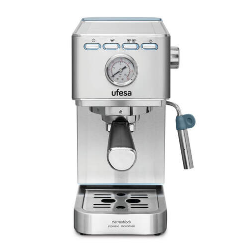 Cafetera Ufesa Espresso Milazzo CE8030 - 1350W, 20 Bares, Thermoblock, Capuccino, Depósito 1.4L