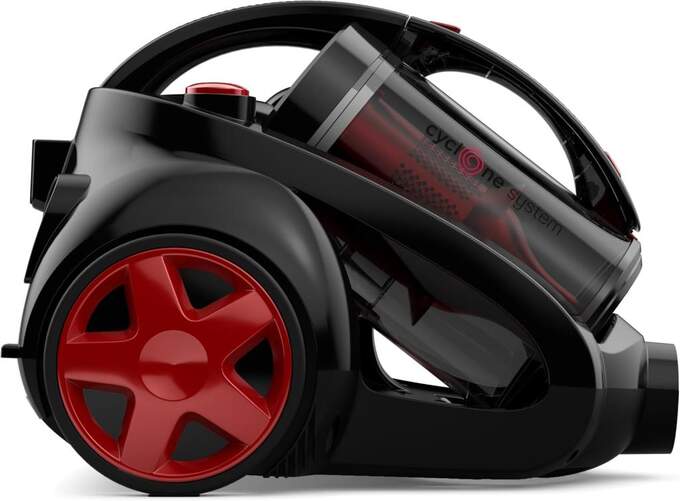 Aspirador Trineo Tesla BGL203BRE - 2,5 litros, 78 dB, Sin Bolsa, Negro y Rojo