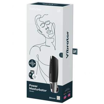 SATISFYER POWER MASTURBATOR BLACK SILVER