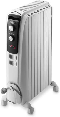 Radiador Aceite Delonghi Dragon TRD40820 - 2000W, 8 Elementos, Termostato Seguridad, Blanco