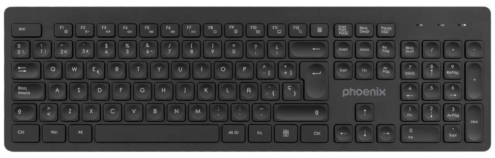 Teclado Inalámbrico Phoenix K200 Negro - 13 Teclas Multimedia