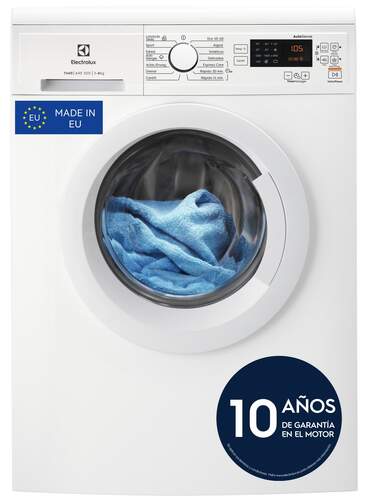 Lavadora Electrolux EA2F6820CF - 8 kg, Clase A, 1200 rpm, AutoSense, 14 Programas, Vapor, Blanca