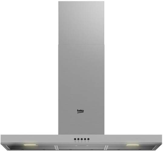Campana Decorativa Beko BHCB91622BXH - Clase B, 90cm, 613m3/h, 3 Velocidades, 69dB, Inox