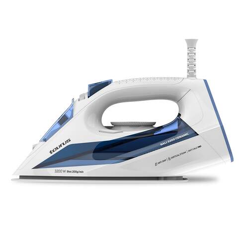 Plancha Taurus Bali - 3200 W, 200 g/min, Cerámica, 350 ml, Azul, Blanco