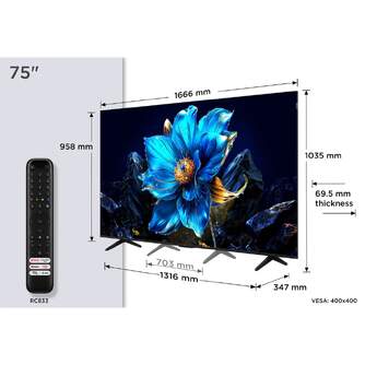 TV TCL 75%%%quot; 75P7K UHD QLED GOOGLETV DOLBY ATMOS