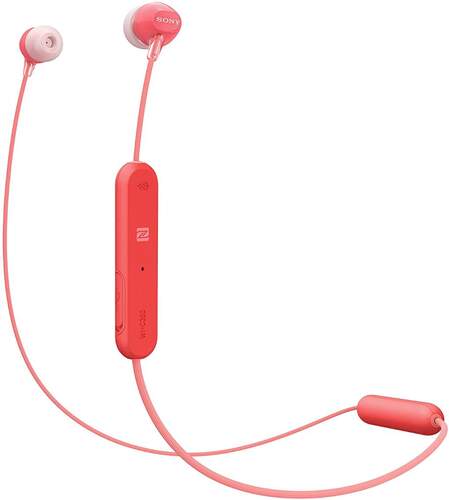 Auriculares Sony WI-C300R Rojos - Inalámbricos 8h Aut., Micro, Bluetooth + NFC, 20-20.000Hz