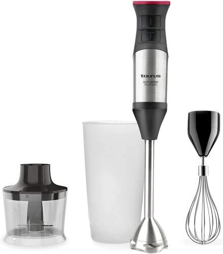 Batidora Mano Taurus Bapi 1200 Inox - 1200W, 20 Velocidades, Picahielo, Acero inox, Vaso Medidor