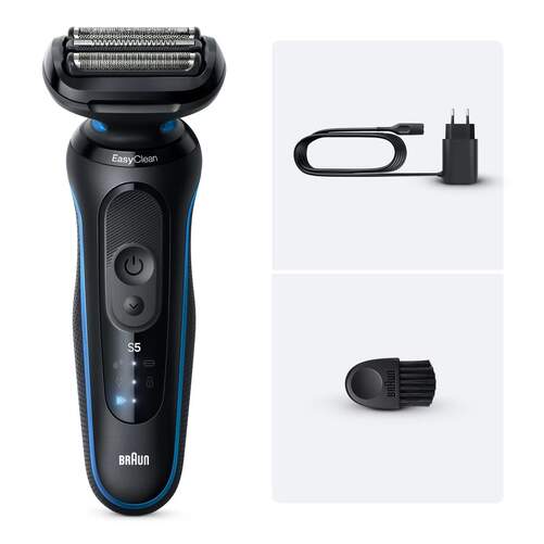 Afeitadora Braun 52-B1000S Serie 5 - Lavable, 3 Cuchillas,Mojado y Seco, Negro