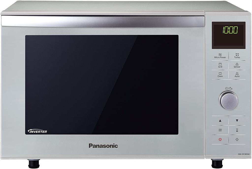 Horno Microondas Panasonic 385 mepg 23 litros grill pantalla lcd nndf385mepg 23l gris 1000w+grill libre instalacion 1000w plata con inverter capacidad de nndf385 combinado 1000 6 niveles 100220ºc 16 nndf385m nmdf385mepg