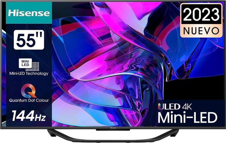 TV 55" MiniLED Hisense 55U7KQ - 4K 120Hz, FALD, Smart TV, HDR10+, Dolby Vision/Atmos 40W, HDMI 2.1