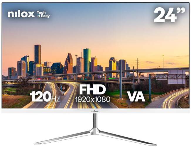 Monitor Nilox 24" NXM24FHD1201W - Pantalla LED, VA, Full HD, 4 ms tiempo de respuesta, 120 Hz