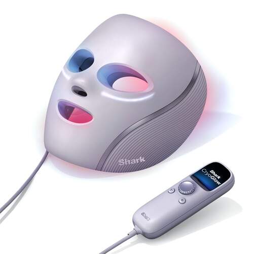 M&aacute;scara LED Facial SHARK FW312EUPL - Antiedad, limpieza de cutis con tecnolog&iacute;a de fr&iacute;o, con Mando