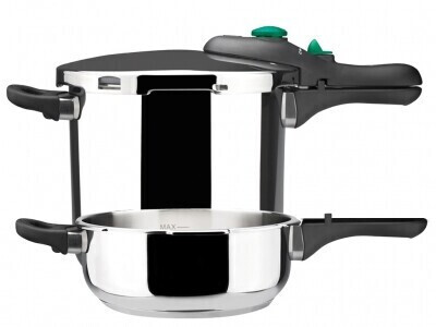 Olla a Presión Rápida Megafesa Dynamic - 3+6 L, Negro, Inox