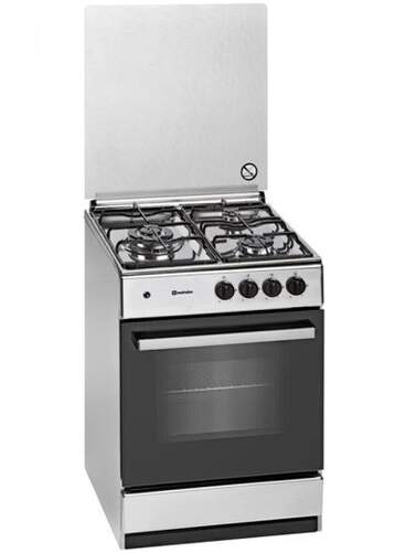 Cocina Gas Natural Meireles E541X - 3 Fuegos, 54x60cm, Horno Eléctrico, Válvula Seguridad, Inox