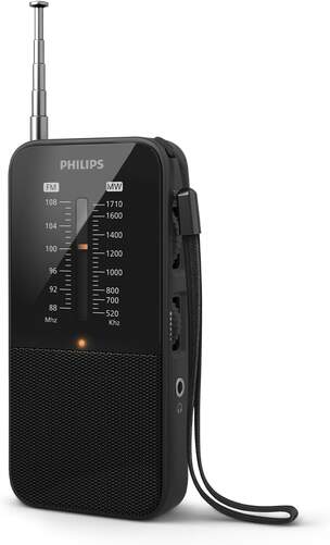 Radio de bolsillo Philips TAR1509/00 - Antena extensible, 100 mW, Radio AM y FM, Analógica