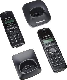 TELEFONO DECT PANASONIC KX-TG1612SP1 BLA/NGR DUO