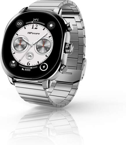 Smartwatch HiFuture AIX Plata - Pantalla AMOLED 1,43", 10 d&iacute;as autonom&iacute;a, monitorizaci&oacute;n salud