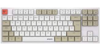 Teclado Phoenix Royal TKL - Mecánico, Gaming, con cable USB extrahible, blanco