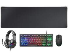 Pack Gaming 4 en 1 Mars Gaming - Teclado TKL, Rat&oacute;n RGB Flow, Auriculares FRGB Rainbow, Alfombrilla